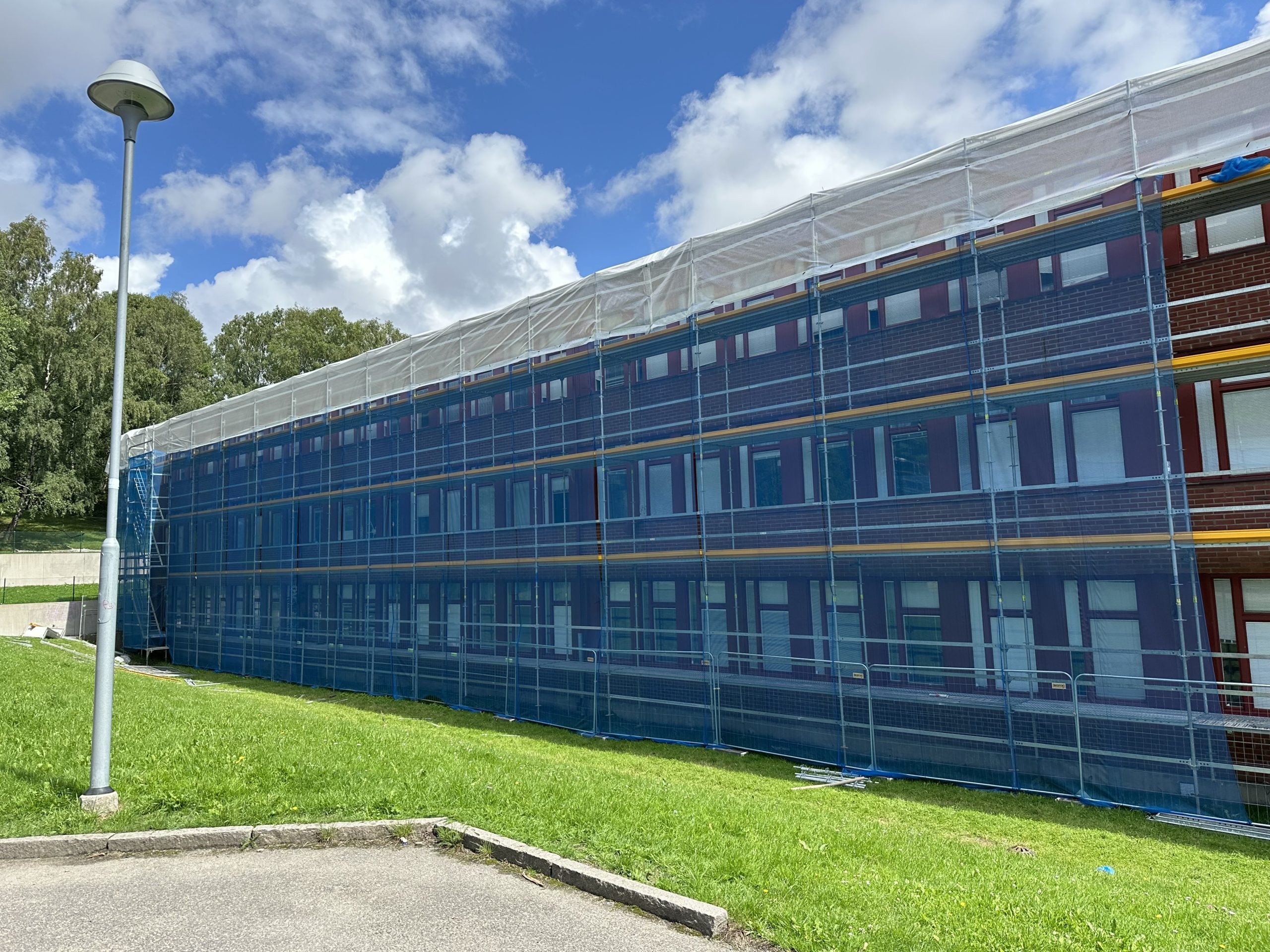 Byggställning vid Flatåsskolan, Göteborg