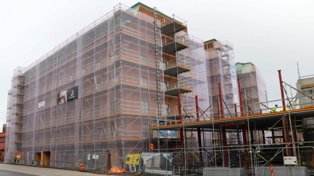 Byggställning vid Emigranten, Göteborg