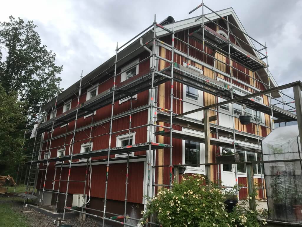 Byggställning i Lindome
